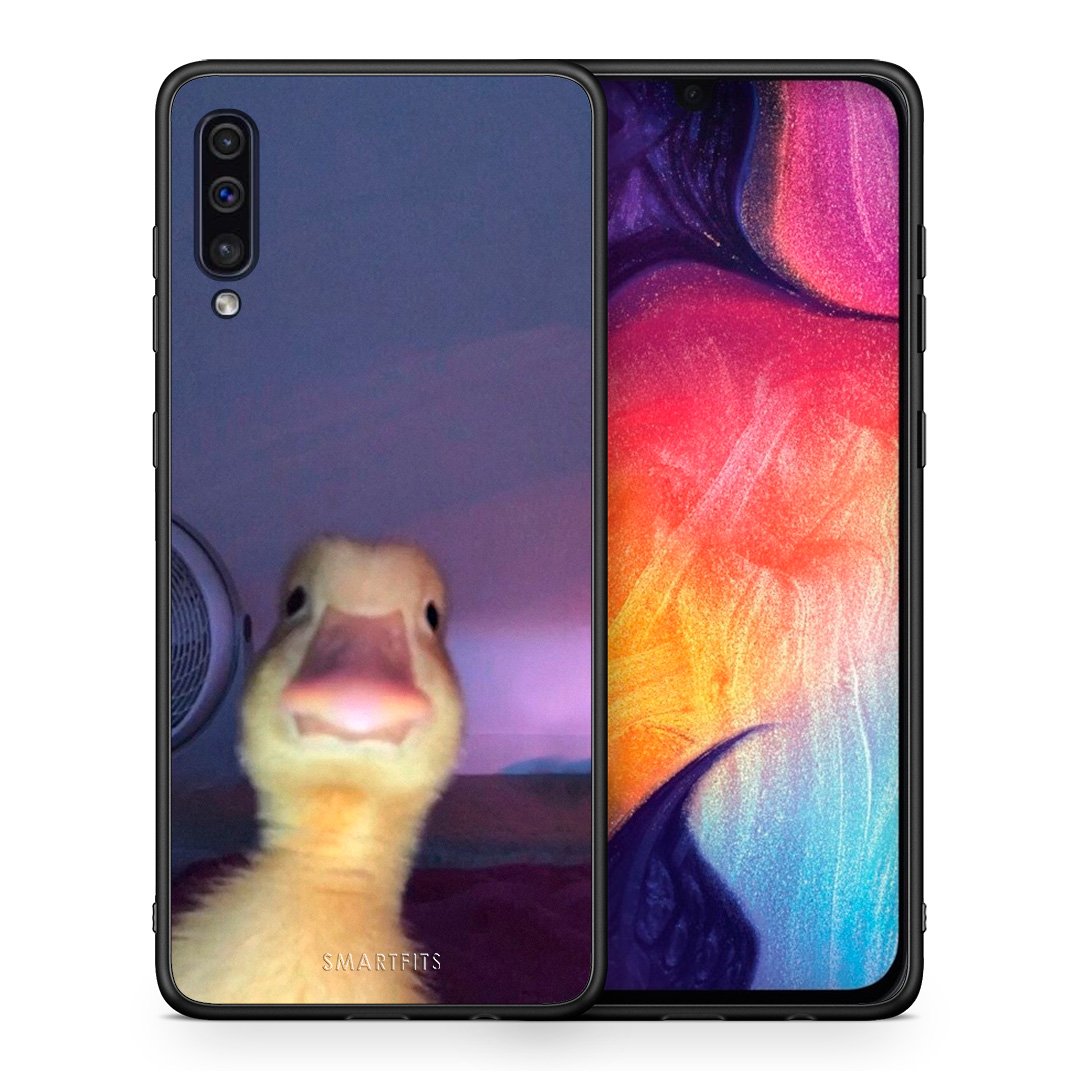 Θήκη Samsung A50/A30s Meme Duck από τη Smartfits με σχέδιο στο πίσω μέρος και μαύρο περίβλημα | Samsung A50/A30s Meme Duck case with colorful back and black bezels