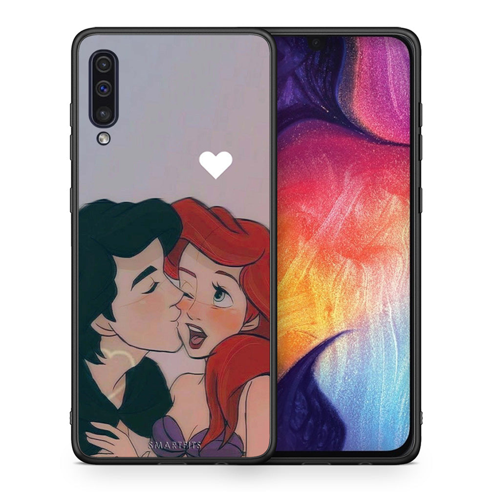 Θήκη Αγίου Βαλεντίνου Samsung A50 / A30s Mermaid Love από τη Smartfits με σχέδιο στο πίσω μέρος και μαύρο περίβλημα | Samsung A50 / A30s Mermaid Love case with colorful back and black bezels