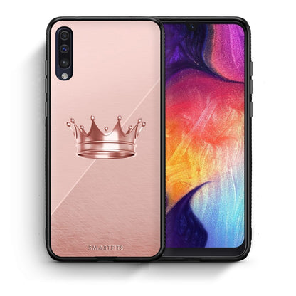 Θήκη Samsung A50/A30s Crown Minimal από τη Smartfits με σχέδιο στο πίσω μέρος και μαύρο περίβλημα | Samsung A50/A30s Crown Minimal case with colorful back and black bezels