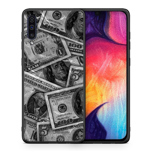 Θήκη Samsung A50/A30s Money Dollars από τη Smartfits με σχέδιο στο πίσω μέρος και μαύρο περίβλημα | Samsung A50/A30s Money Dollars case with colorful back and black bezels