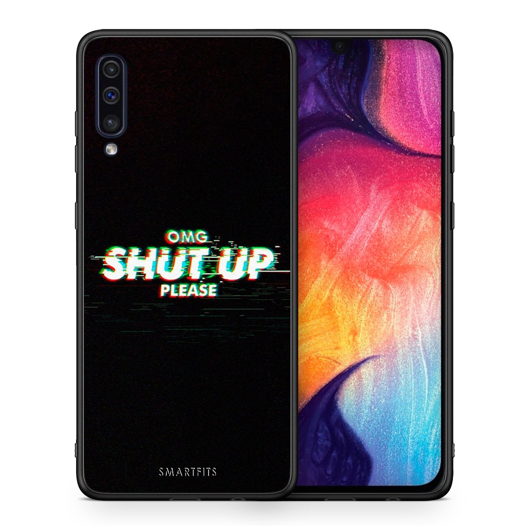Θήκη Samsung A50/A30s OMG ShutUp από τη Smartfits με σχέδιο στο πίσω μέρος και μαύρο περίβλημα | Samsung A50/A30s OMG ShutUp case with colorful back and black bezels