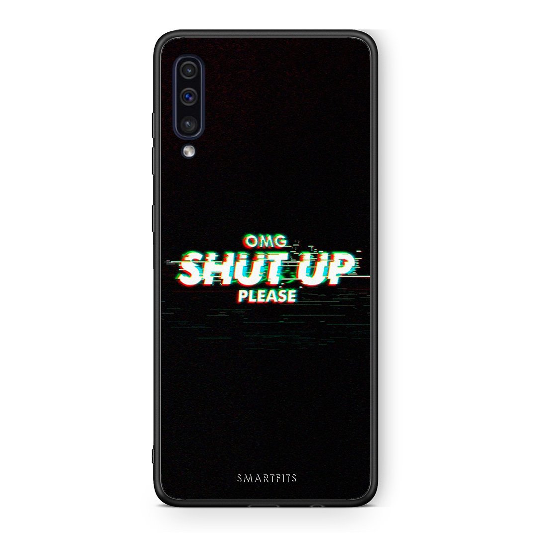 samsung a50 OMG ShutUp θήκη από τη Smartfits με σχέδιο στο πίσω μέρος και μαύρο περίβλημα | Smartphone case with colorful back and black bezels by Smartfits