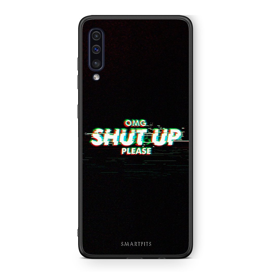 samsung a50 OMG ShutUp θήκη από τη Smartfits με σχέδιο στο πίσω μέρος και μαύρο περίβλημα | Smartphone case with colorful back and black bezels by Smartfits