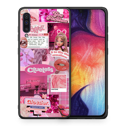 Θήκη Αγίου Βαλεντίνου Samsung A50 / A30s Pink Love από τη Smartfits με σχέδιο στο πίσω μέρος και μαύρο περίβλημα | Samsung A50 / A30s Pink Love case with colorful back and black bezels