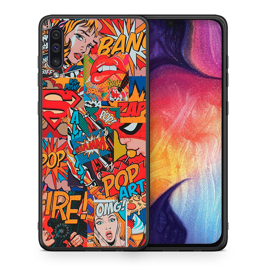 Θήκη Samsung A50/A30s PopArt OMG από τη Smartfits με σχέδιο στο πίσω μέρος και μαύρο περίβλημα | Samsung A50/A30s PopArt OMG case with colorful back and black bezels
