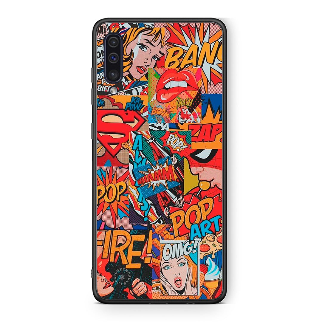 samsung a50 PopArt OMG θήκη από τη Smartfits με σχέδιο στο πίσω μέρος και μαύρο περίβλημα | Smartphone case with colorful back and black bezels by Smartfits
