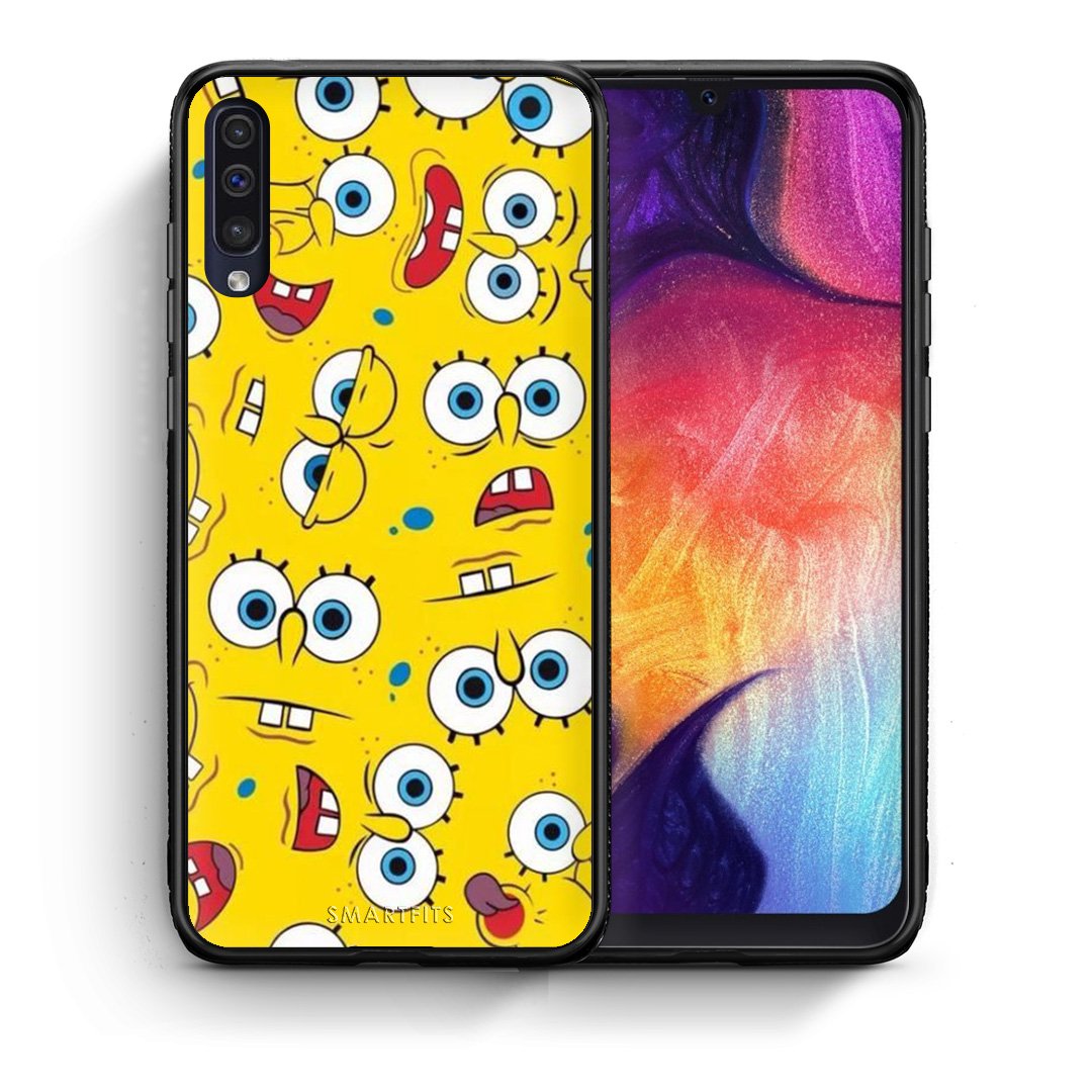 Θήκη Samsung A50/A30s Sponge PopArt από τη Smartfits με σχέδιο στο πίσω μέρος και μαύρο περίβλημα | Samsung A50/A30s Sponge PopArt case with colorful back and black bezels