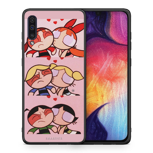 Θήκη Αγίου Βαλεντίνου Samsung A50 / A30s Puff Love από τη Smartfits με σχέδιο στο πίσω μέρος και μαύρο περίβλημα | Samsung A50 / A30s Puff Love case with colorful back and black bezels