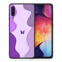 Thumbnail for Θήκη Αγίου Βαλεντίνου Samsung A50 / A30s Purple Mariposa από τη Smartfits με σχέδιο στο πίσω μέρος και μαύρο περίβλημα | Samsung A50 / A30s Purple Mariposa case with colorful back and black bezels