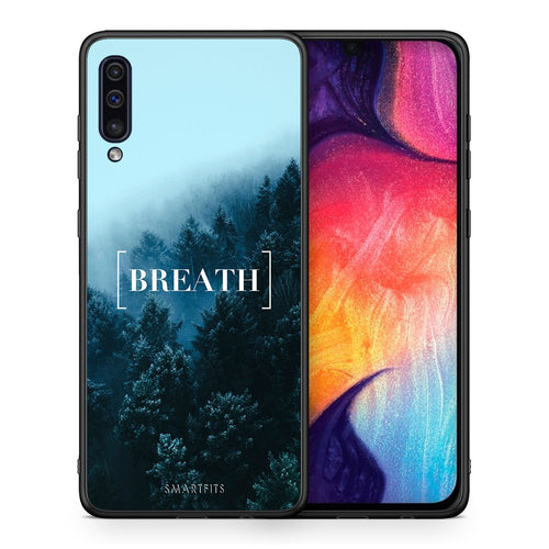 Θήκη Samsung A50/A30s Breath Quote από τη Smartfits με σχέδιο στο πίσω μέρος και μαύρο περίβλημα | Samsung A50/A30s Breath Quote case with colorful back and black bezels