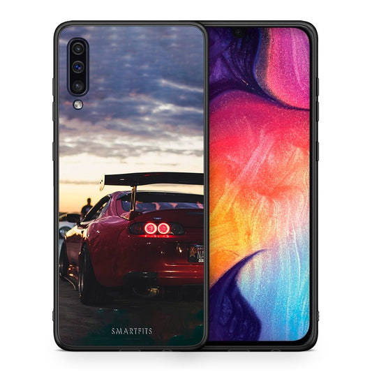 Θήκη Samsung A50/A30s Racing Supra από τη Smartfits με σχέδιο στο πίσω μέρος και μαύρο περίβλημα | Samsung A50/A30s Racing Supra case with colorful back and black bezels