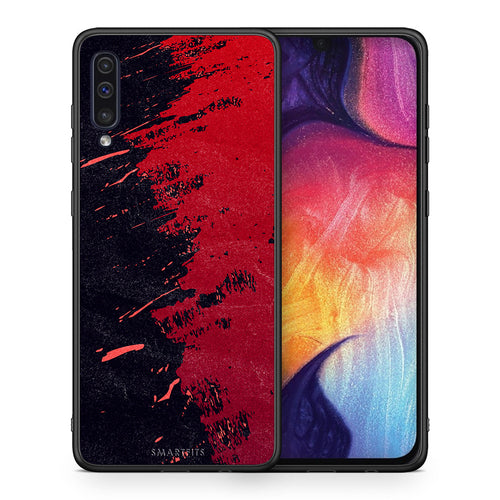 Θήκη Αγίου Βαλεντίνου Samsung A50 / A30s Red Paint από τη Smartfits με σχέδιο στο πίσω μέρος και μαύρο περίβλημα | Samsung A50 / A30s Red Paint case with colorful back and black bezels