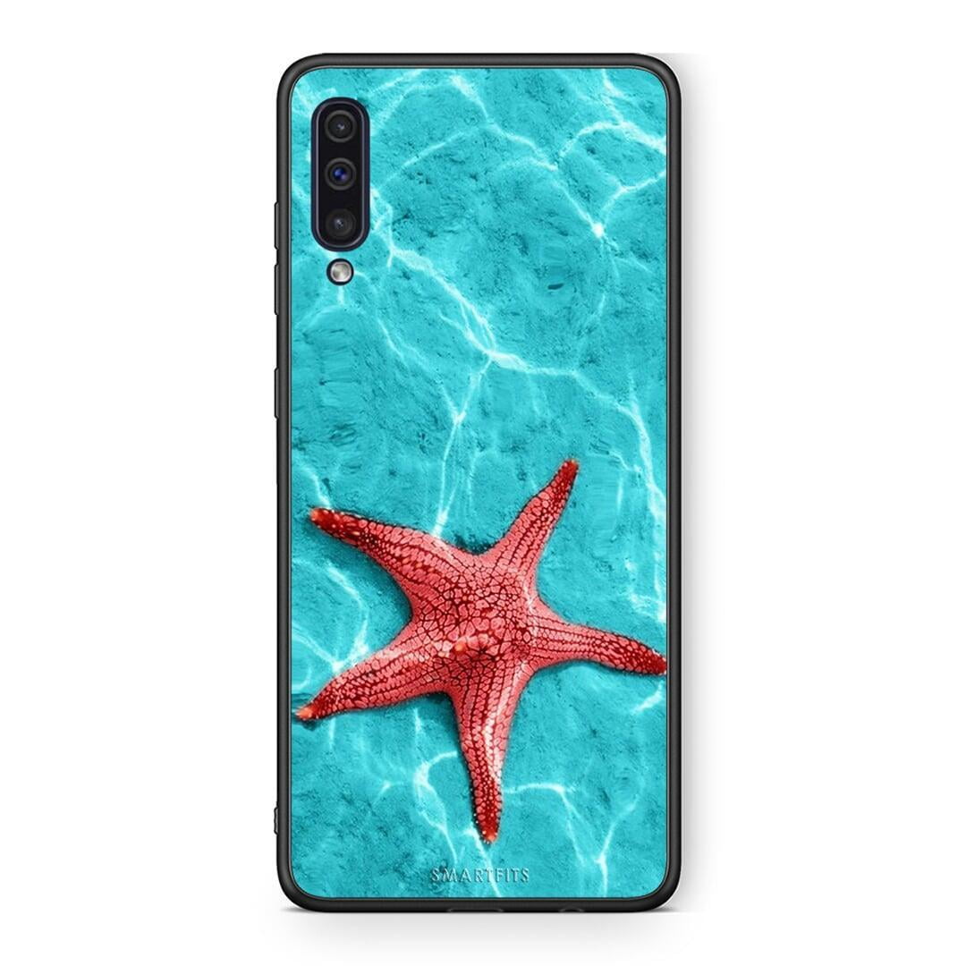 samsung a50 Red Starfish Θήκη από τη Smartfits με σχέδιο στο πίσω μέρος και μαύρο περίβλημα | Smartphone case with colorful back and black bezels by Smartfits