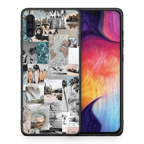 Θήκη Samsung A50 / A30s Retro Beach Life από τη Smartfits με σχέδιο στο πίσω μέρος και μαύρο περίβλημα | Samsung A50 / A30s Retro Beach Life case with colorful back and black bezels