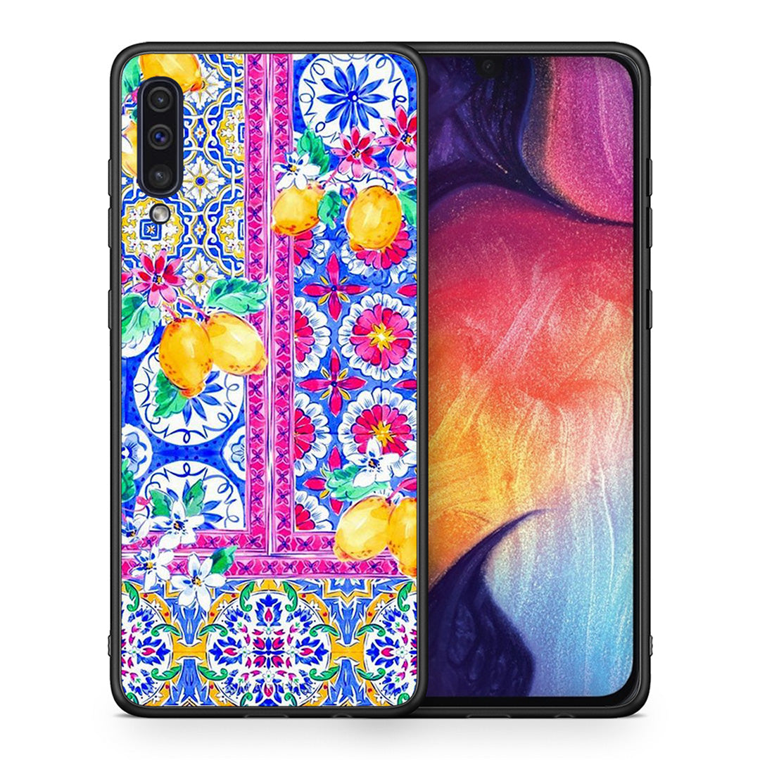 Θήκη Samsung A50/A30s Retro Spring από τη Smartfits με σχέδιο στο πίσω μέρος και μαύρο περίβλημα | Samsung A50/A30s Retro Spring case with colorful back and black bezels