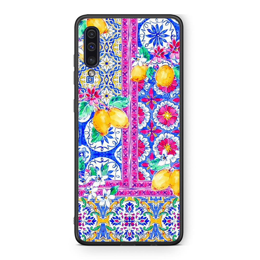 samsung a50 Retro Spring θήκη από τη Smartfits με σχέδιο στο πίσω μέρος και μαύρο περίβλημα | Smartphone case with colorful back and black bezels by Smartfits