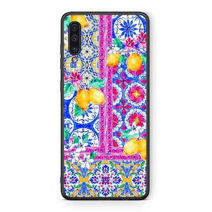 samsung a50 Retro Spring θήκη από τη Smartfits με σχέδιο στο πίσω μέρος και μαύρο περίβλημα | Smartphone case with colorful back and black bezels by Smartfits