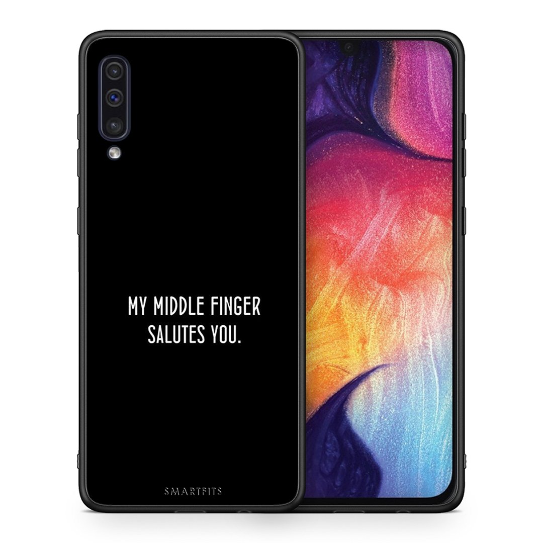 Θήκη Samsung A50/A30s Salute από τη Smartfits με σχέδιο στο πίσω μέρος και μαύρο περίβλημα | Samsung A50/A30s Salute case with colorful back and black bezels