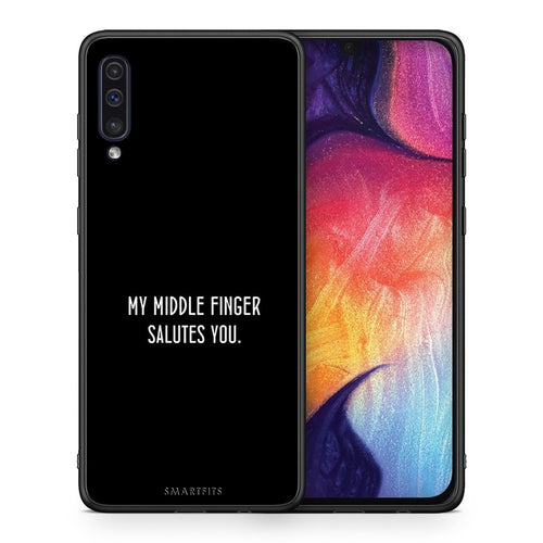 Θήκη Samsung A50/A30s Salute από τη Smartfits με σχέδιο στο πίσω μέρος και μαύρο περίβλημα | Samsung A50/A30s Salute case with colorful back and black bezels