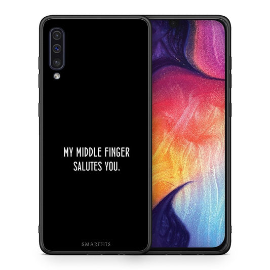 Θήκη Samsung A50/A30s Salute από τη Smartfits με σχέδιο στο πίσω μέρος και μαύρο περίβλημα | Samsung A50/A30s Salute case with colorful back and black bezels