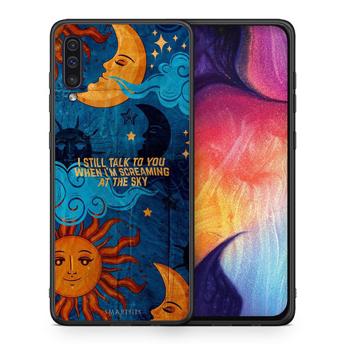 Θήκη Samsung A50/A30s Screaming Sky από τη Smartfits με σχέδιο στο πίσω μέρος και μαύρο περίβλημα | Samsung A50/A30s Screaming Sky case with colorful back and black bezels