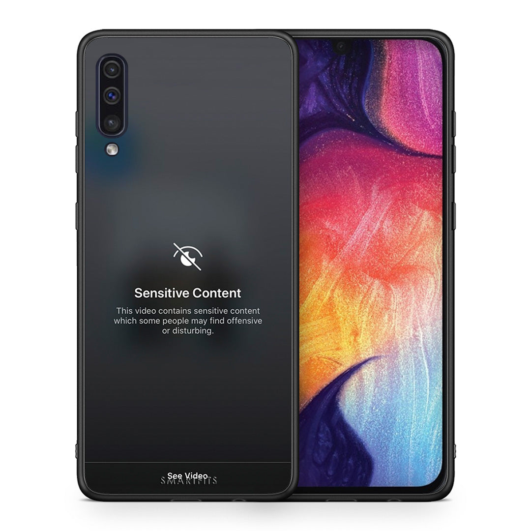 Θήκη Samsung A50/A30s Sensitive Content από τη Smartfits με σχέδιο στο πίσω μέρος και μαύρο περίβλημα | Samsung A50/A30s Sensitive Content case with colorful back and black bezels