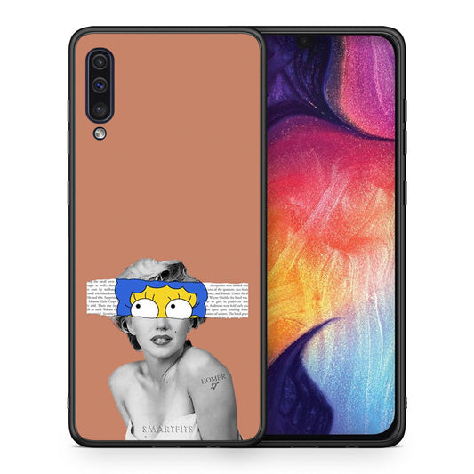 Θήκη Samsung A50/A30s Sim Merilyn από τη Smartfits με σχέδιο στο πίσω μέρος και μαύρο περίβλημα | Samsung A50/A30s Sim Merilyn case with colorful back and black bezels