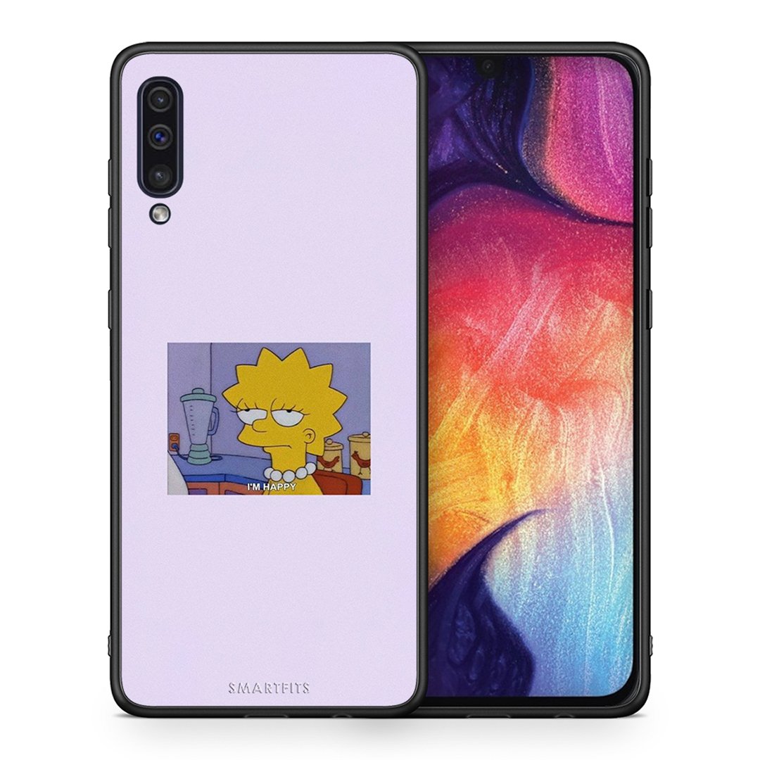 Θήκη Samsung A50/A30s So Happy από τη Smartfits με σχέδιο στο πίσω μέρος και μαύρο περίβλημα | Samsung A50/A30s So Happy case with colorful back and black bezels
