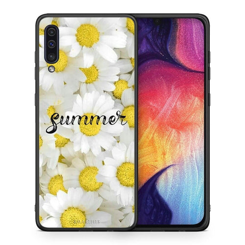 Θήκη Samsung A50 / A30s Summer Daisies από τη Smartfits με σχέδιο στο πίσω μέρος και μαύρο περίβλημα | Samsung A50 / A30s Summer Daisies case with colorful back and black bezels
