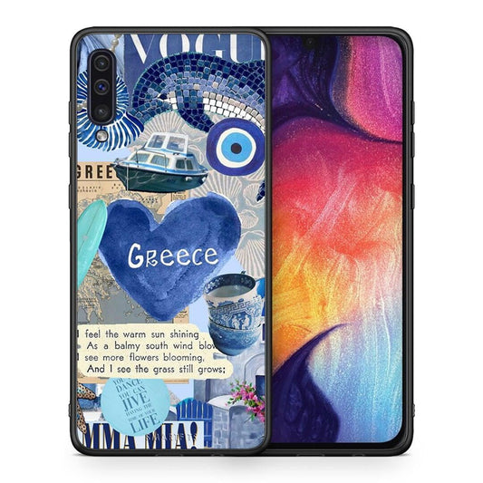 Θήκη Samsung A50 / A30s Summer In Greece από τη Smartfits με σχέδιο στο πίσω μέρος και μαύρο περίβλημα | Samsung A50 / A30s Summer In Greece case with colorful back and black bezels