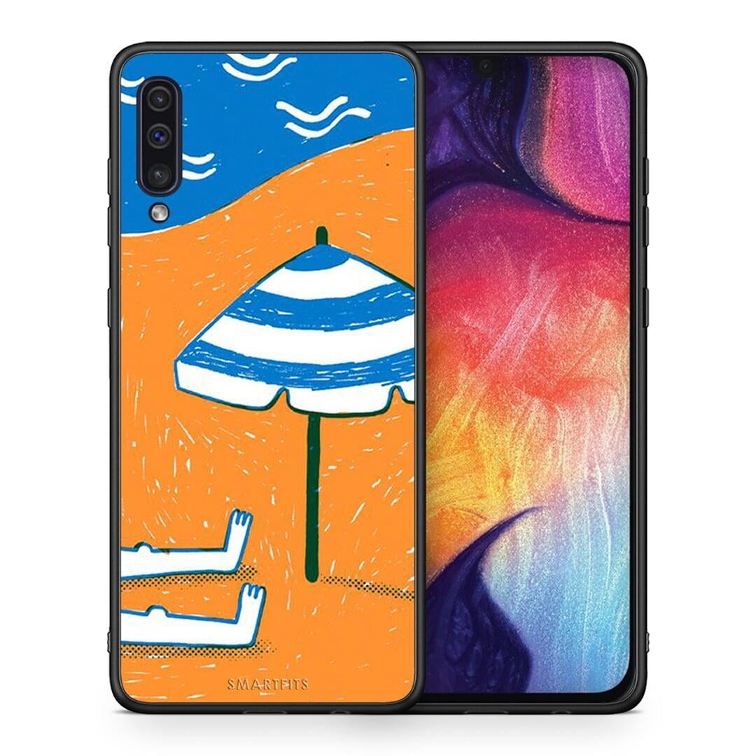 Θήκη Samsung A50 / A30s Summering από τη Smartfits με σχέδιο στο πίσω μέρος και μαύρο περίβλημα | Samsung A50 / A30s Summering case with colorful back and black bezels