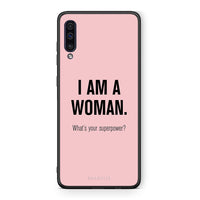 Thumbnail for samsung a50 Superpower Woman θήκη από τη Smartfits με σχέδιο στο πίσω μέρος και μαύρο περίβλημα | Smartphone case with colorful back and black bezels by Smartfits