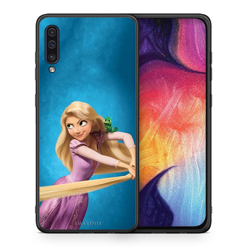 Θήκη Αγίου Βαλεντίνου Samsung A50 / A30s Tangled 2 από τη Smartfits με σχέδιο στο πίσω μέρος και μαύρο περίβλημα | Samsung A50 / A30s Tangled 2 case with colorful back and black bezels
