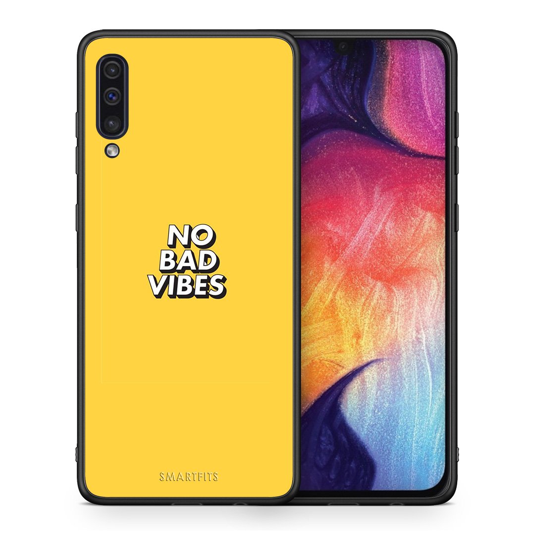 Θήκη Samsung A50/A30s Vibes Text από τη Smartfits με σχέδιο στο πίσω μέρος και μαύρο περίβλημα | Samsung A50/A30s Vibes Text case with colorful back and black bezels