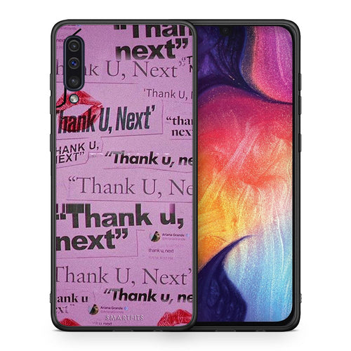Θήκη Αγίου Βαλεντίνου Samsung A50 / A30s Thank You Next από τη Smartfits με σχέδιο στο πίσω μέρος και μαύρο περίβλημα | Samsung A50 / A30s Thank You Next case with colorful back and black bezels