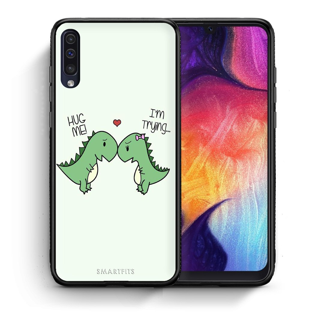 Θήκη Samsung A50/A30s Rex Valentine από τη Smartfits με σχέδιο στο πίσω μέρος και μαύρο περίβλημα | Samsung A50/A30s Rex Valentine case with colorful back and black bezels