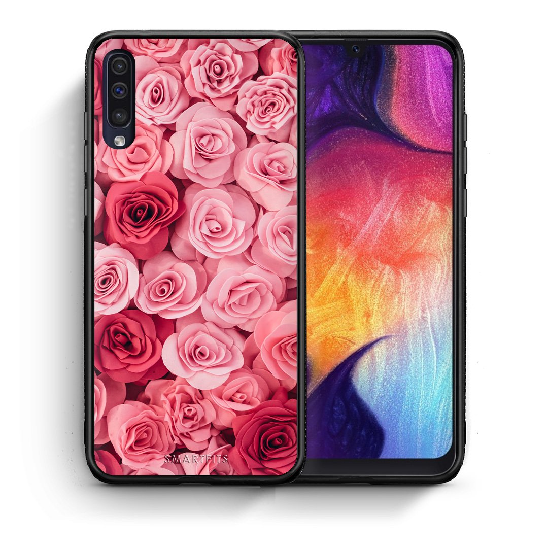 Θήκη Samsung A50/A30s RoseGarden Valentine από τη Smartfits με σχέδιο στο πίσω μέρος και μαύρο περίβλημα | Samsung A50/A30s RoseGarden Valentine case with colorful back and black bezels