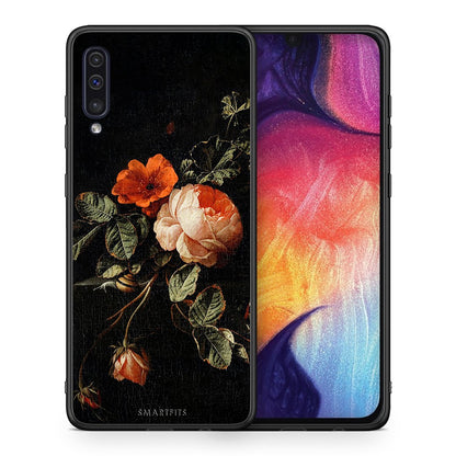 Θήκη Samsung A50/A30s Vintage Roses από τη Smartfits με σχέδιο στο πίσω μέρος και μαύρο περίβλημα | Samsung A50/A30s Vintage Roses case with colorful back and black bezels