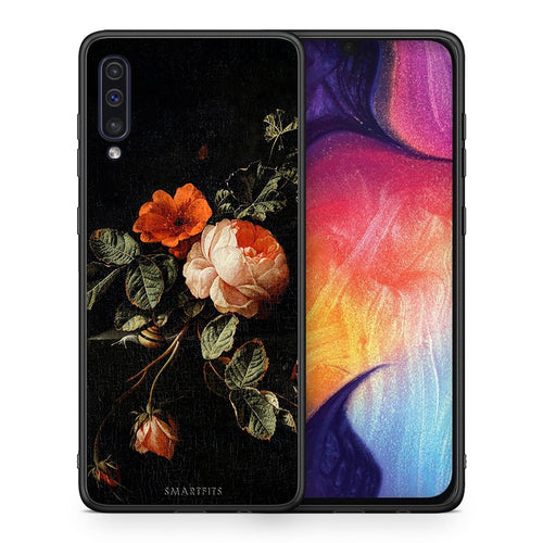 Θήκη Samsung A50/A30s Vintage Roses από τη Smartfits με σχέδιο στο πίσω μέρος και μαύρο περίβλημα | Samsung A50/A30s Vintage Roses case with colorful back and black bezels