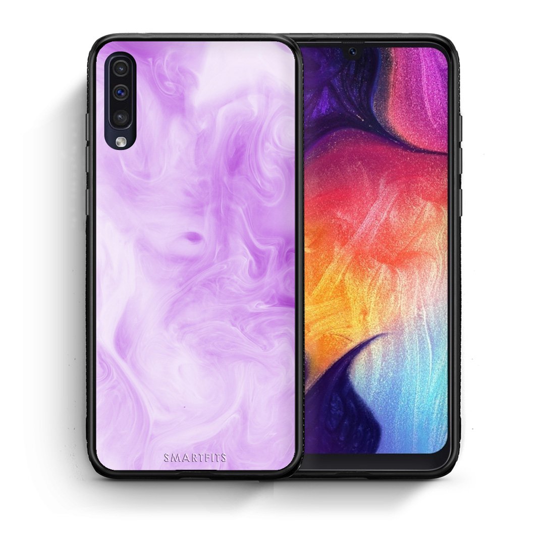 Θήκη Samsung A50/A30s Lavender Watercolor από τη Smartfits με σχέδιο στο πίσω μέρος και μαύρο περίβλημα | Samsung A50/A30s Lavender Watercolor case with colorful back and black bezels