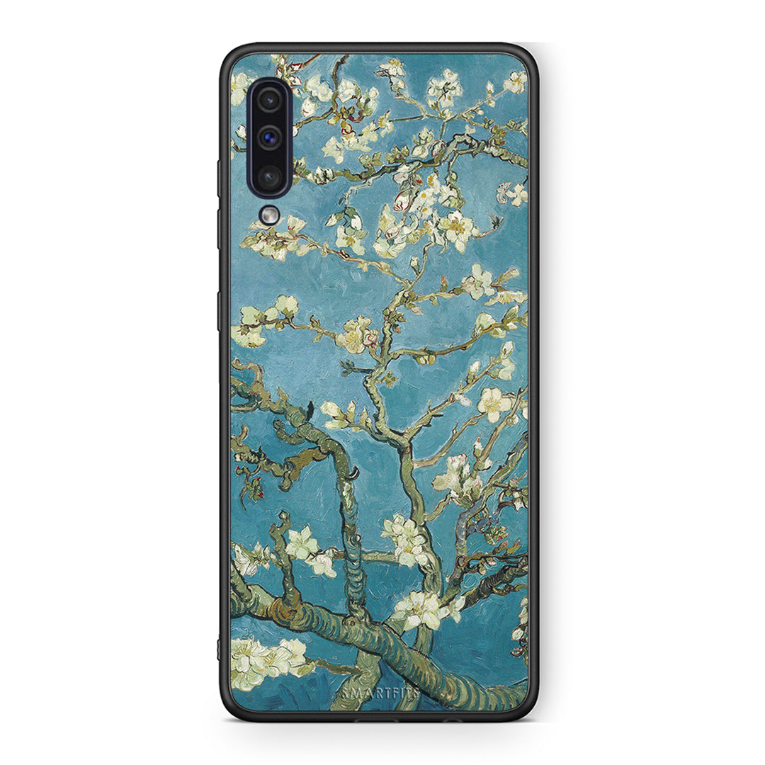 samsung a50 White Blossoms θήκη από τη Smartfits με σχέδιο στο πίσω μέρος και μαύρο περίβλημα | Smartphone case with colorful back and black bezels by Smartfits