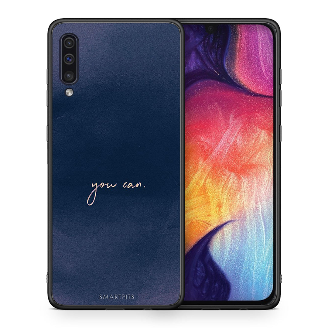 Θήκη Samsung A50/A30s You Can από τη Smartfits με σχέδιο στο πίσω μέρος και μαύρο περίβλημα | Samsung A50/A30s You Can case with colorful back and black bezels