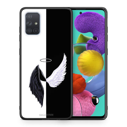Θήκη Samsung A51 Angels Demons από τη Smartfits με σχέδιο στο πίσω μέρος και μαύρο περίβλημα | Samsung A51 Angels Demons case with colorful back and black bezels