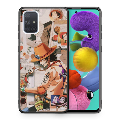 Θήκη Samsung A51 Anime Collage από τη Smartfits με σχέδιο στο πίσω μέρος και μαύρο περίβλημα | Samsung A51 Anime Collage case with colorful back and black bezels