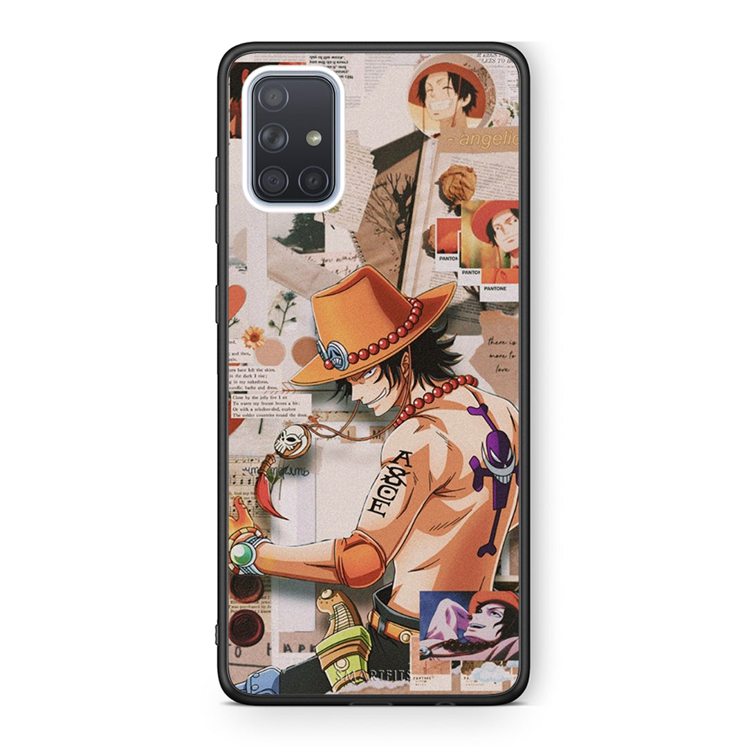 Samsung A71 Anime Collage θήκη από τη Smartfits με σχέδιο στο πίσω μέρος και μαύρο περίβλημα | Smartphone case with colorful back and black bezels by Smartfits