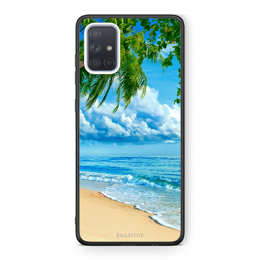 Samsung A51 Beautiful Beach θήκη από τη Smartfits με σχέδιο στο πίσω μέρος και μαύρο περίβλημα | Smartphone case with colorful back and black bezels by Smartfits