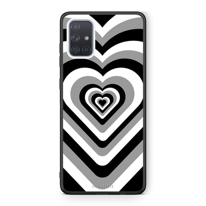 Samsung A51 Black Hearts θήκη από τη Smartfits με σχέδιο στο πίσω μέρος και μαύρο περίβλημα | Smartphone case with colorful back and black bezels by Smartfits