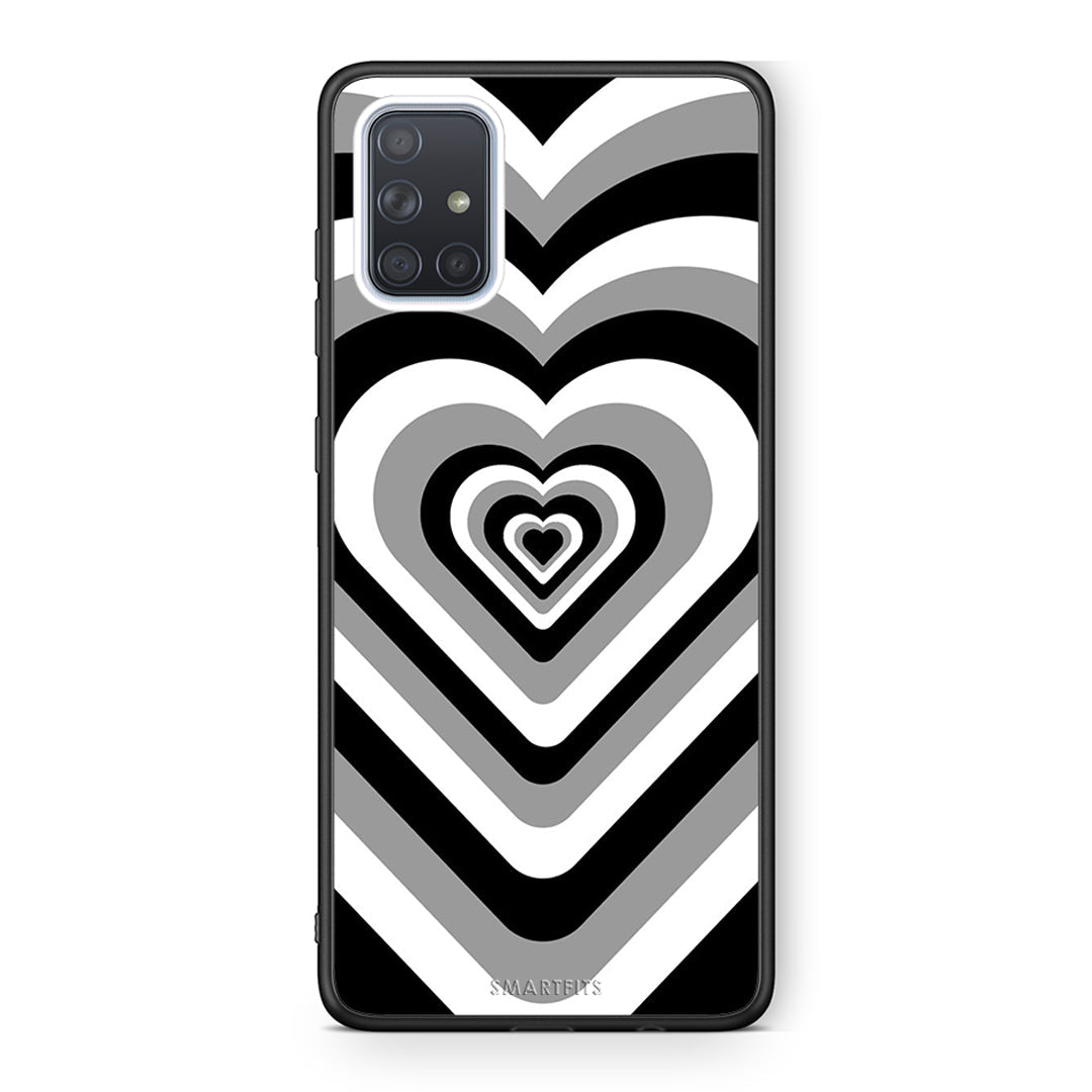 Samsung A71 Black Hearts θήκη από τη Smartfits με σχέδιο στο πίσω μέρος και μαύρο περίβλημα | Smartphone case with colorful back and black bezels by Smartfits