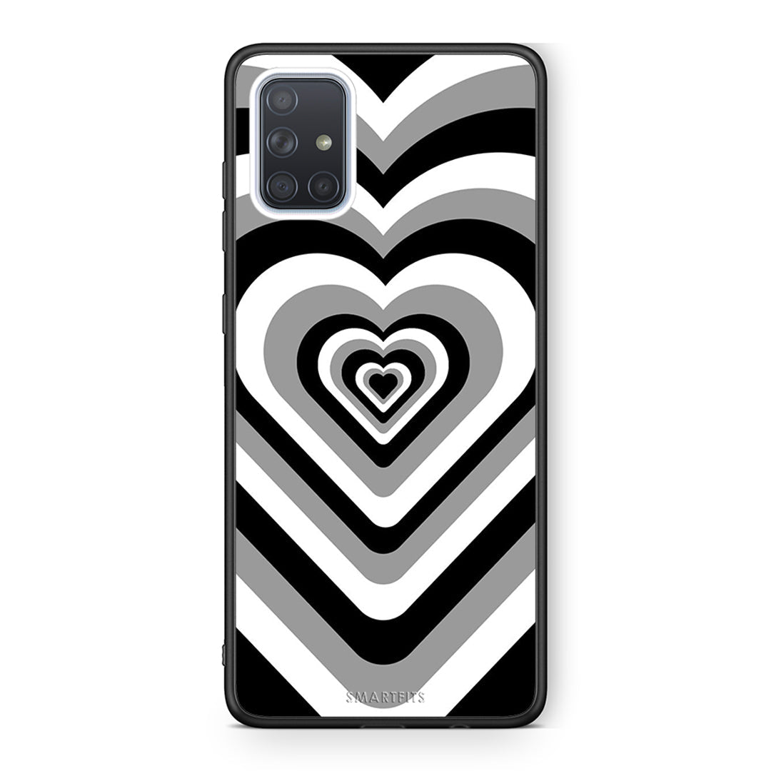 Samsung A71 Black Hearts θήκη από τη Smartfits με σχέδιο στο πίσω μέρος και μαύρο περίβλημα | Smartphone case with colorful back and black bezels by Smartfits