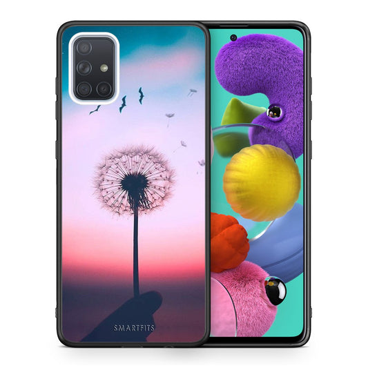 Θήκη Samsung A51 Wish Boho από τη Smartfits με σχέδιο στο πίσω μέρος και μαύρο περίβλημα | Samsung A51 Wish Boho case with colorful back and black bezels